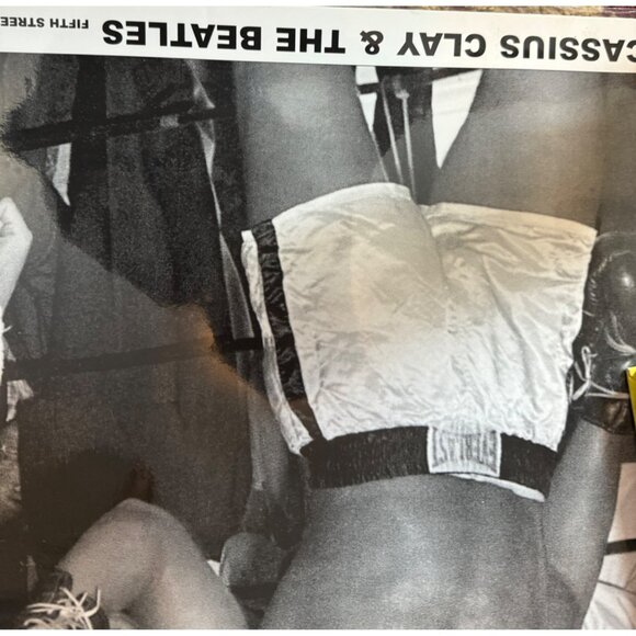 Muhammad Ali & The Beatles 1964 Black & White Poster laminated 33x24" READ - Picture 3 of 7